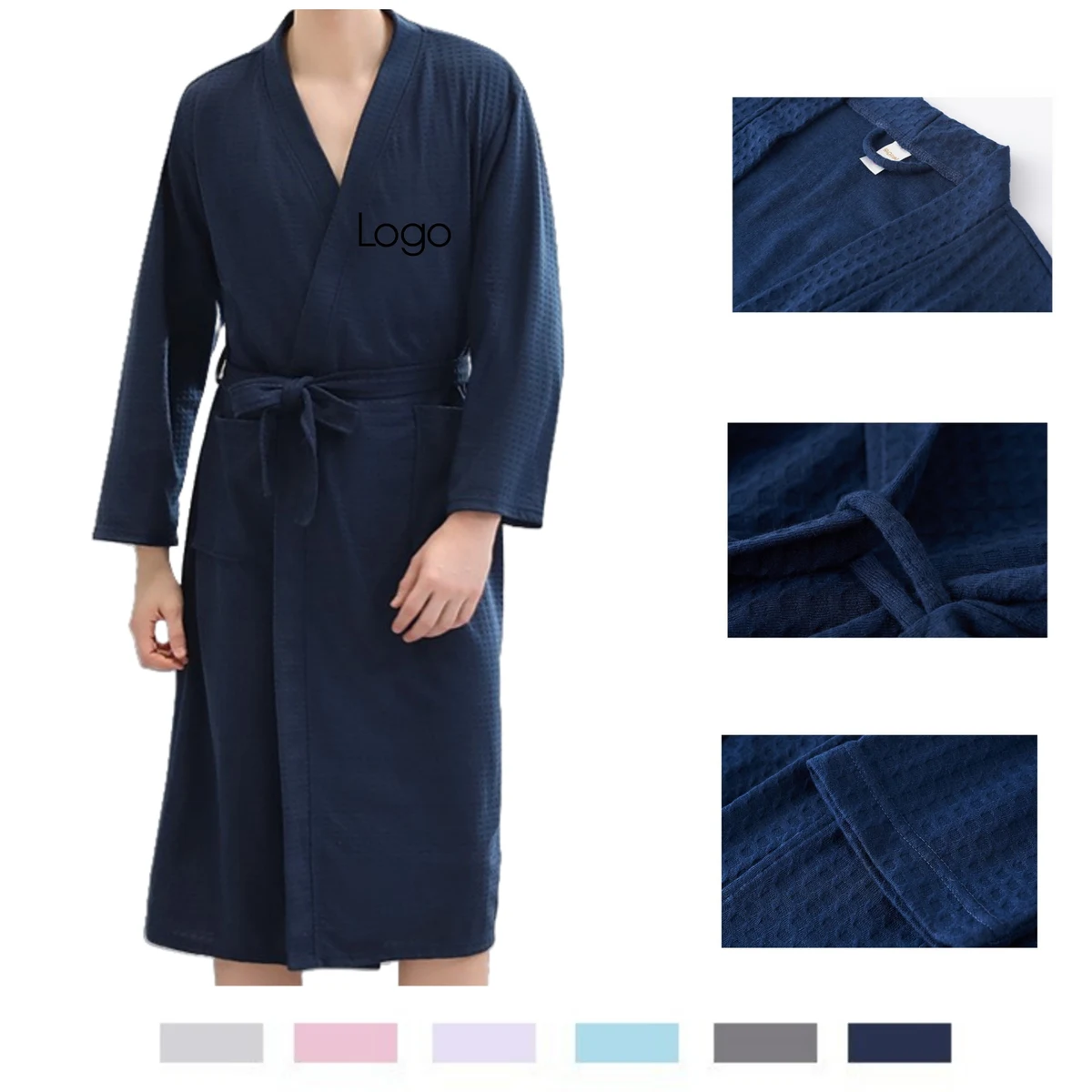Waffle Weave Polyester Bathrobe 1
