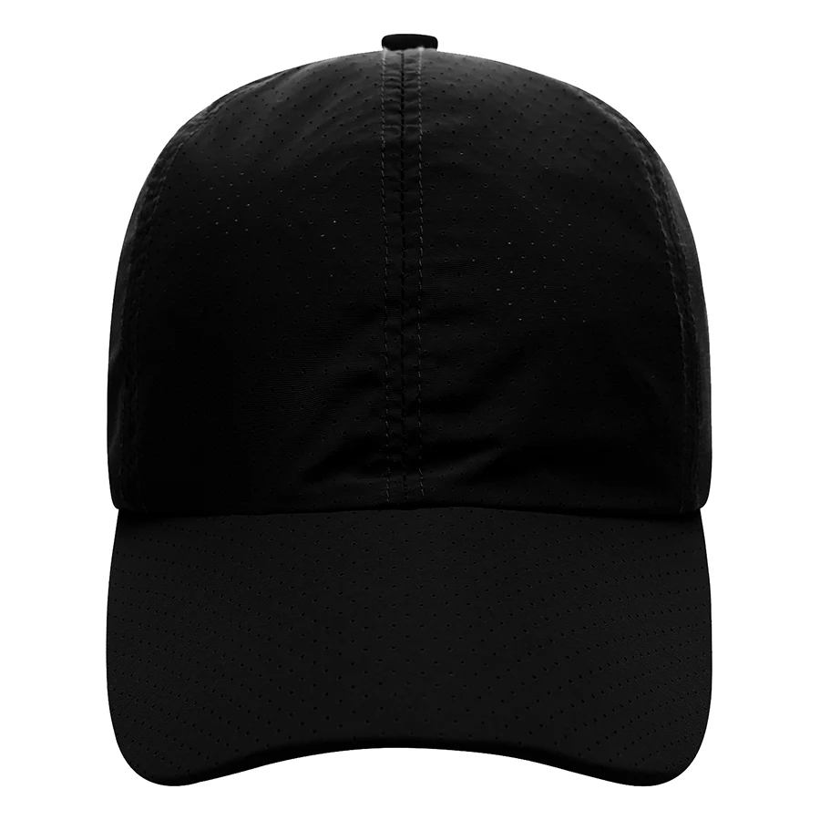 Stock Solid Color Quick Dry Poly 6 Panel Cap, Elastic Back 1