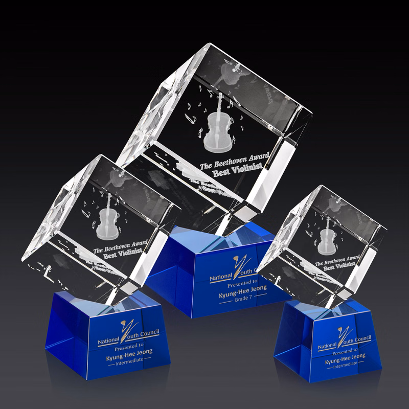 Burrill 3D Award on Robson Base - Blue