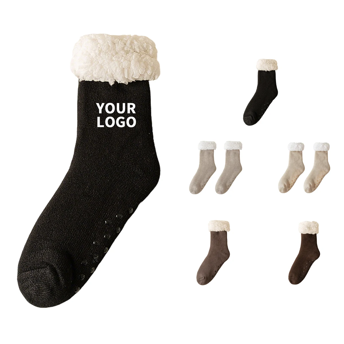 Thick Fleece Lined Slipper Sock 7.87" Length x 8.66" Width 1