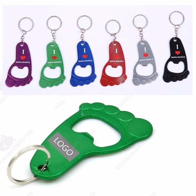 Foot Shaped Bottle Opener With Keychain