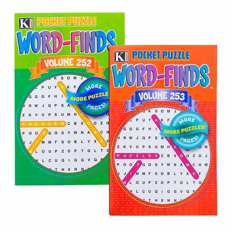 Pocket Puzzle Word Find Puzzle Books - Two Titles