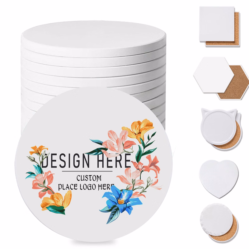 6 Styles Ceramic Coasters, Customizable