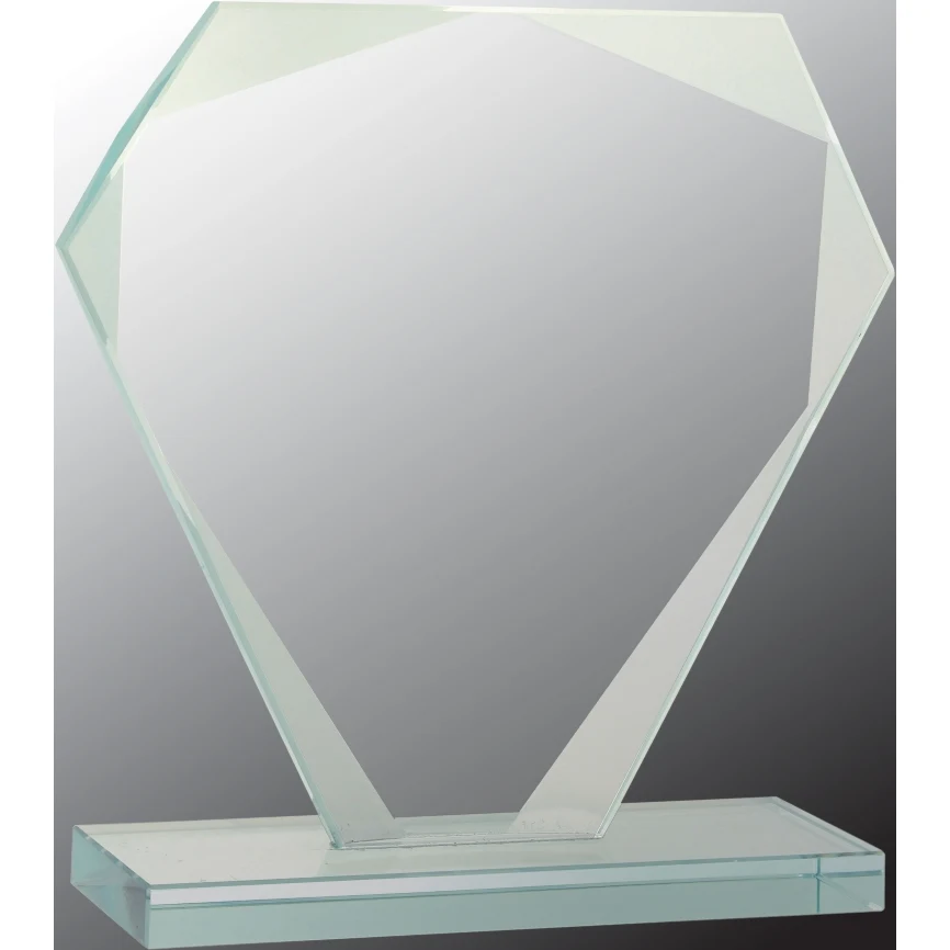 5 1/2" Cut Diamond Jade Glass Award 1