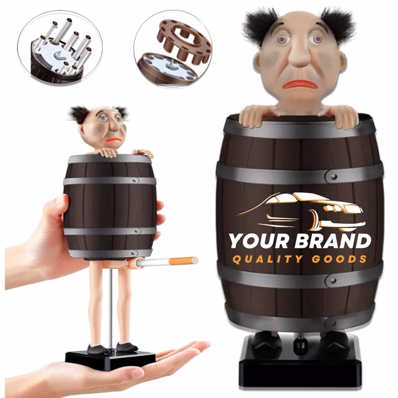 Funny Creative Spoof Santa Claus Wooden Barrel Cigarette Box