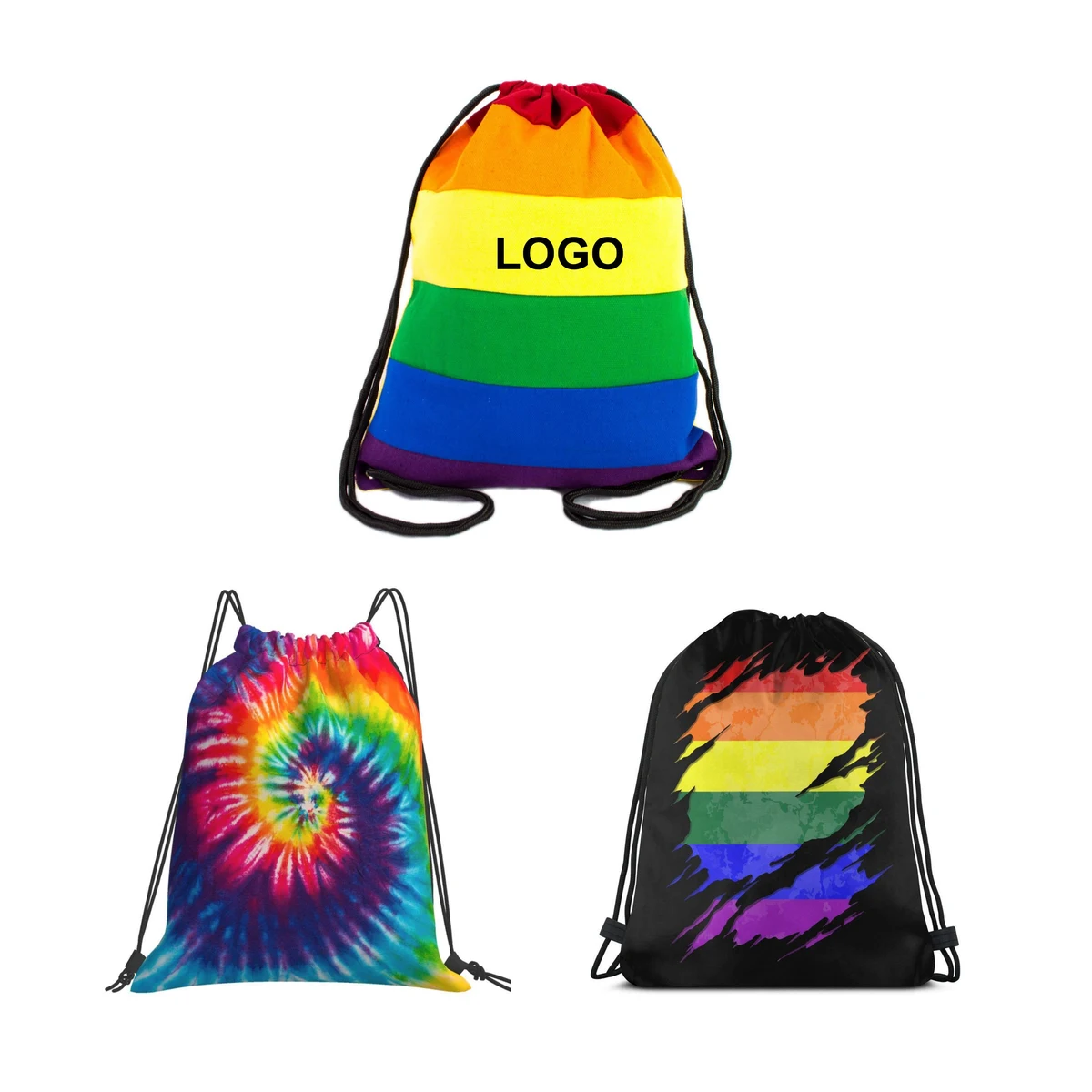 Rainbow Drawstring Bag (direct import) 1