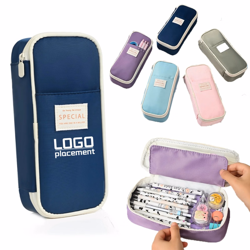 Customized solid color large capacity pencil case
