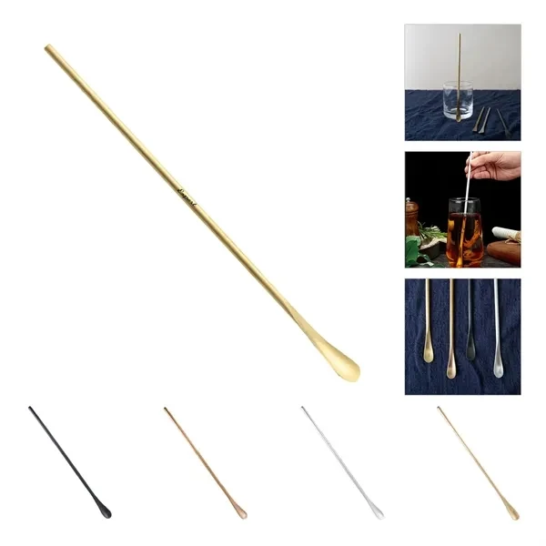 Custom 304 Stainless Steel Long Stirring Spoon — Full-Color Bar & Coffee Promo Tool 1
