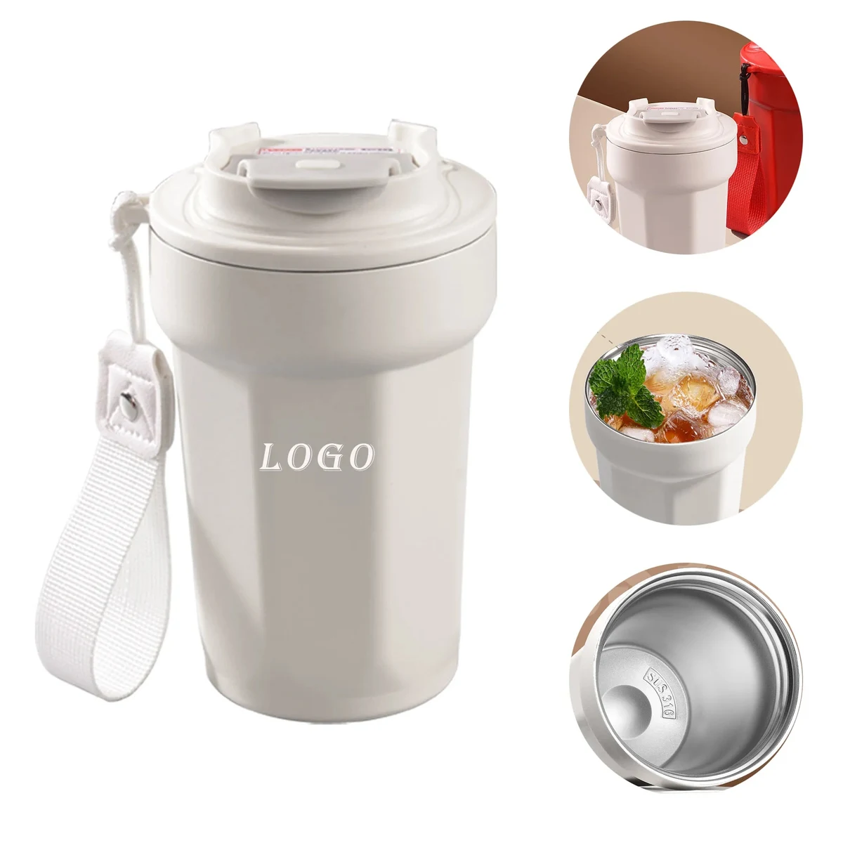 Stainless Steel Insulated Cup With Logo For Drinking, Coffee 1