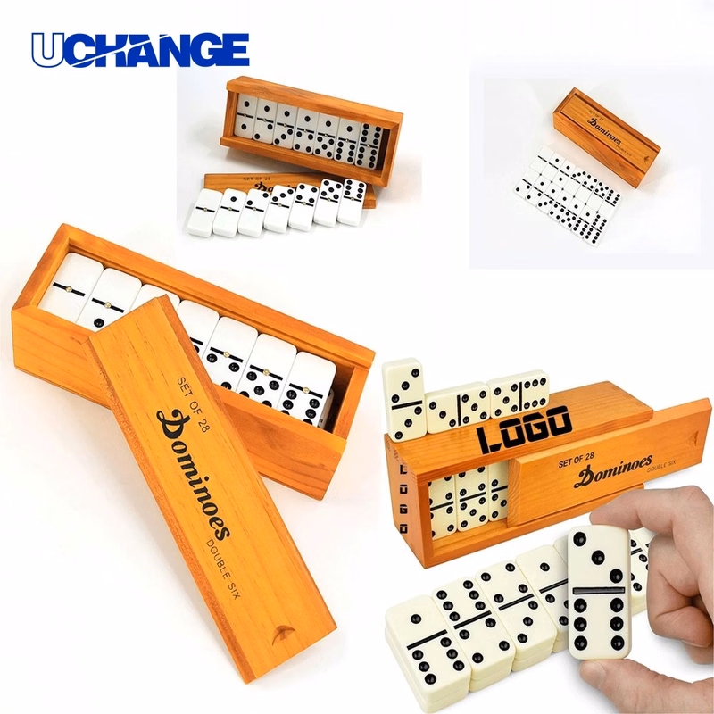 Jumbo Domino Game Set with Wood Box for Family Play