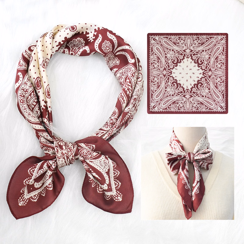 Custom Square Satin Head Scarves Satin Bandanas