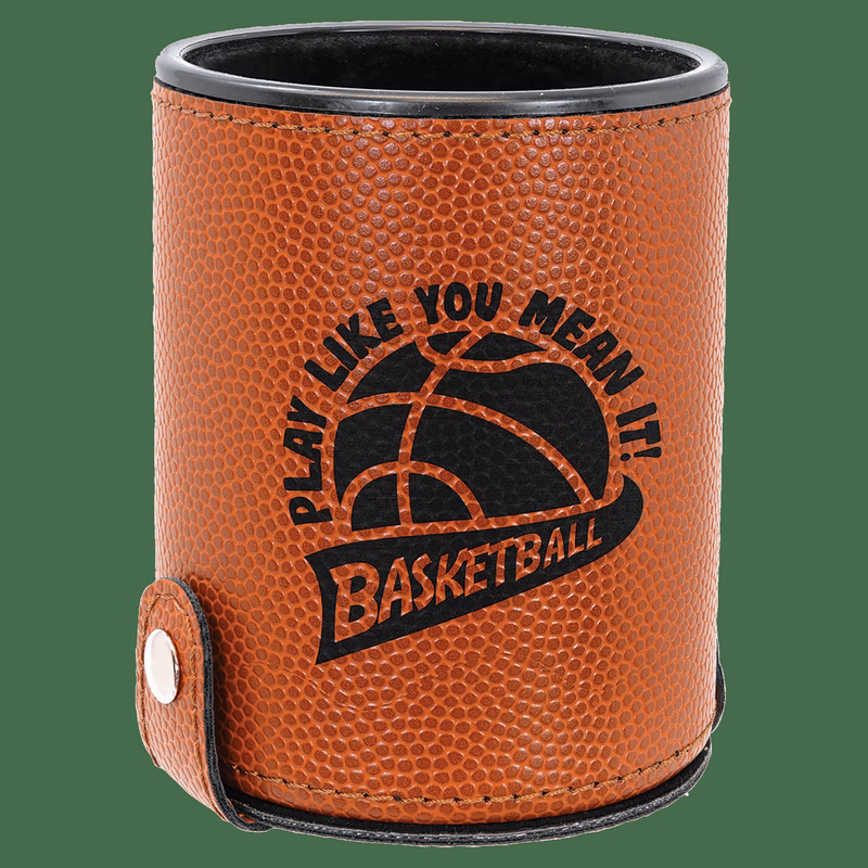 Basketball Leatherette Dice Cup with 5 Dice