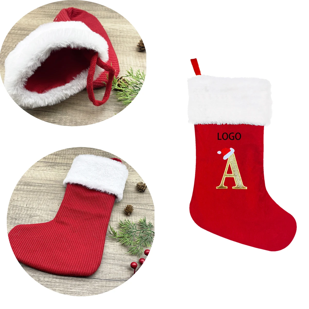 Red letter Christmas gift socks 1