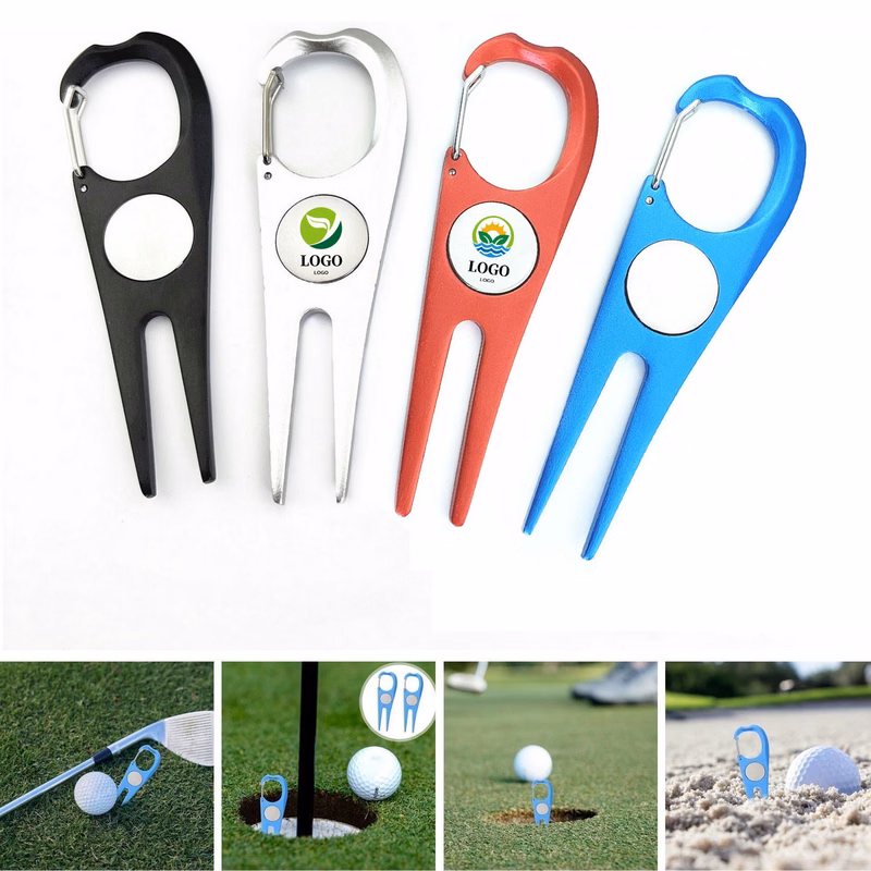 Aluminum Golf Green Fork Golf Ball Club Divot Repair Tool