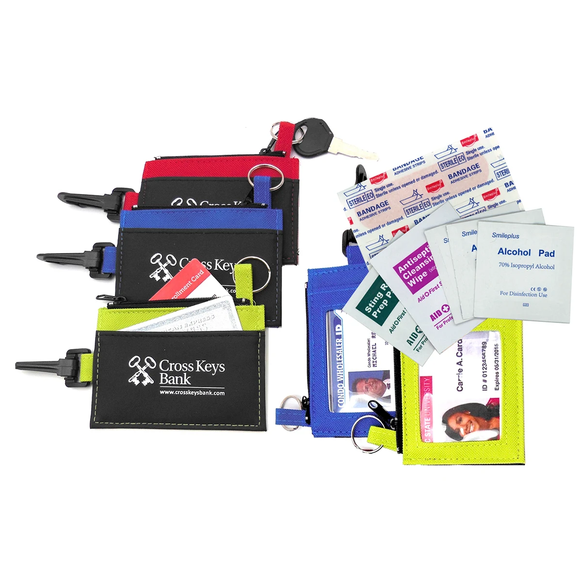 Clip-On ID Holder with Zip Purse & Plastic Clip for Hanging 1