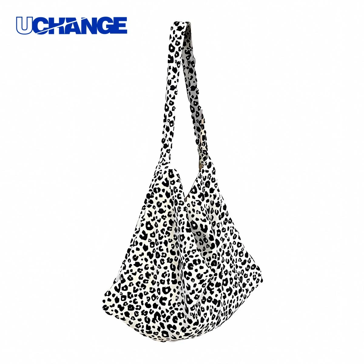Leopard Print Canvas Crossbody Tote Bag 1