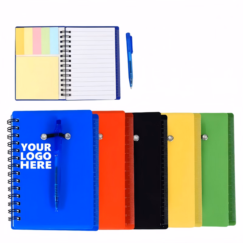 Spiral Notepad With Sticky Notes & Ballpoint Pen