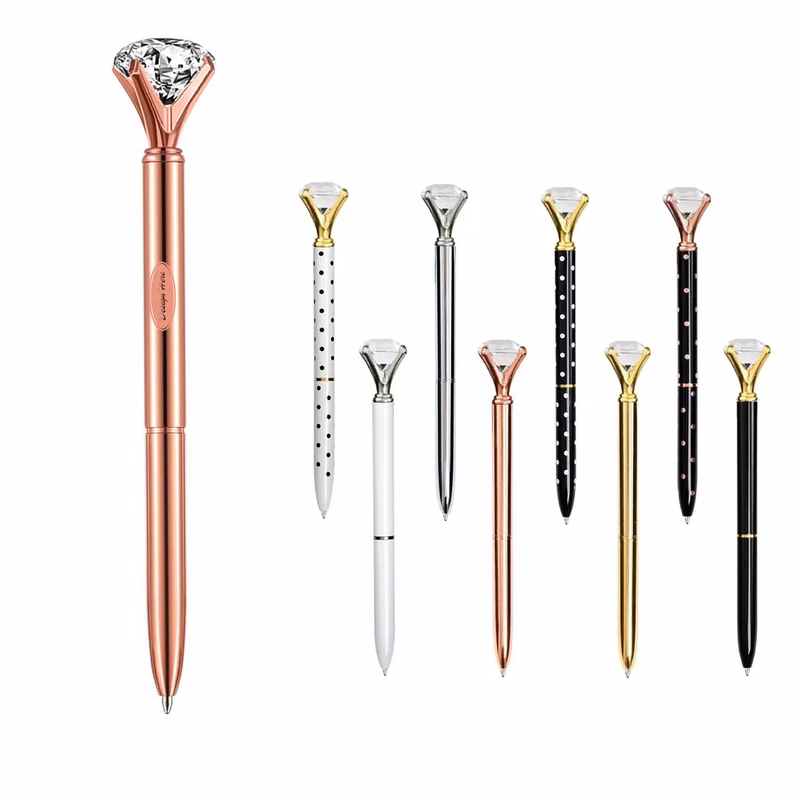 Luxury Diamond Crystal Ballpoint Pen, Metal Body for Precision