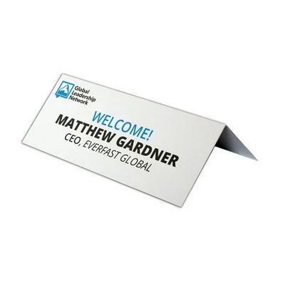 USA Made Gloss Laminated 1/2 Fold Table Tent Sign (5"Wx6"H) 1