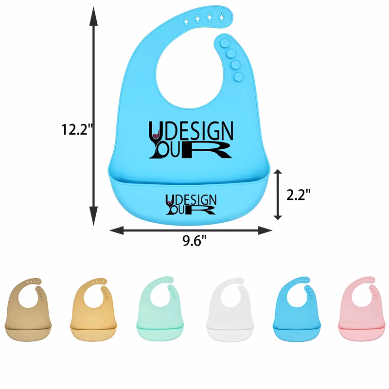 MOQ 50 PCS Adjustable Silicone Toddler Feeding Bib