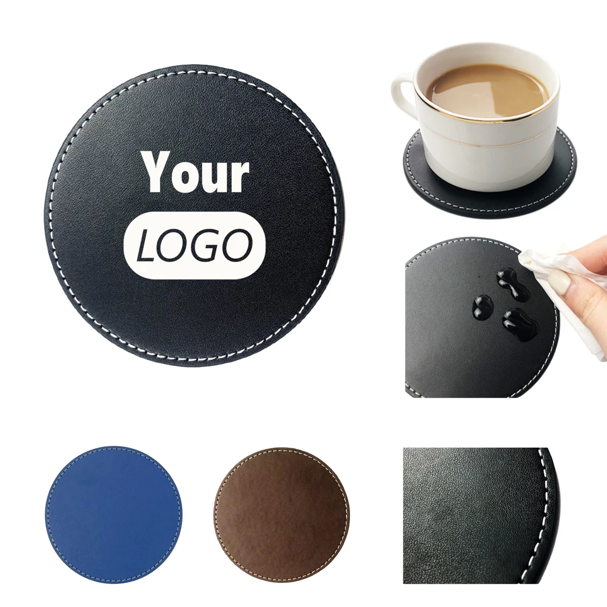 PU Leather Insulated Restaurant Bar Mat Coaster MOQ 50 1