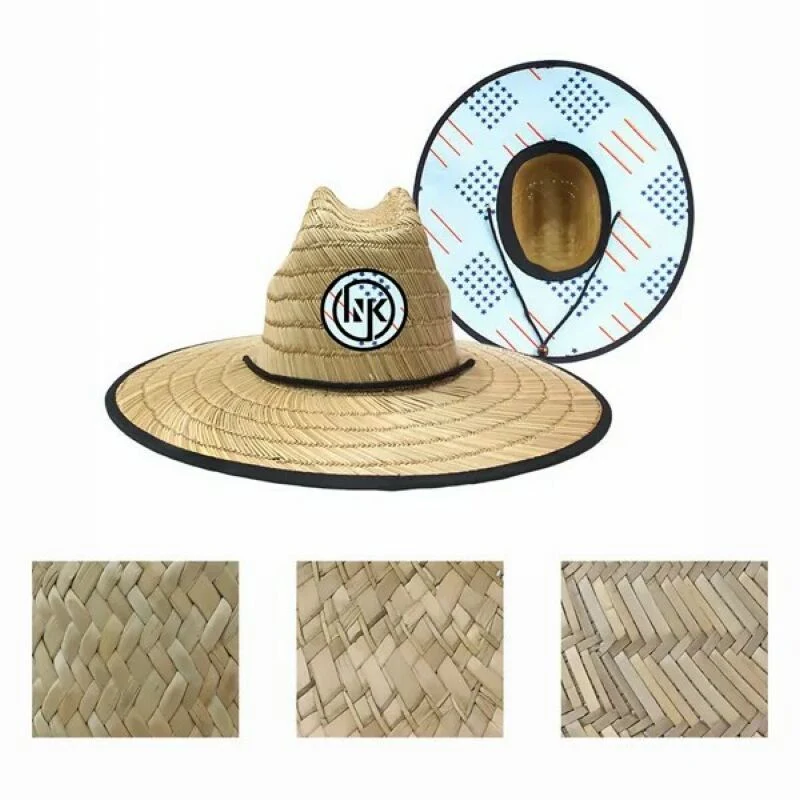 Straw Lifeguard Hat with Custom Patch 1