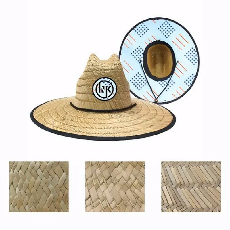 Straw Lifeguard Hat with Custom Patch
