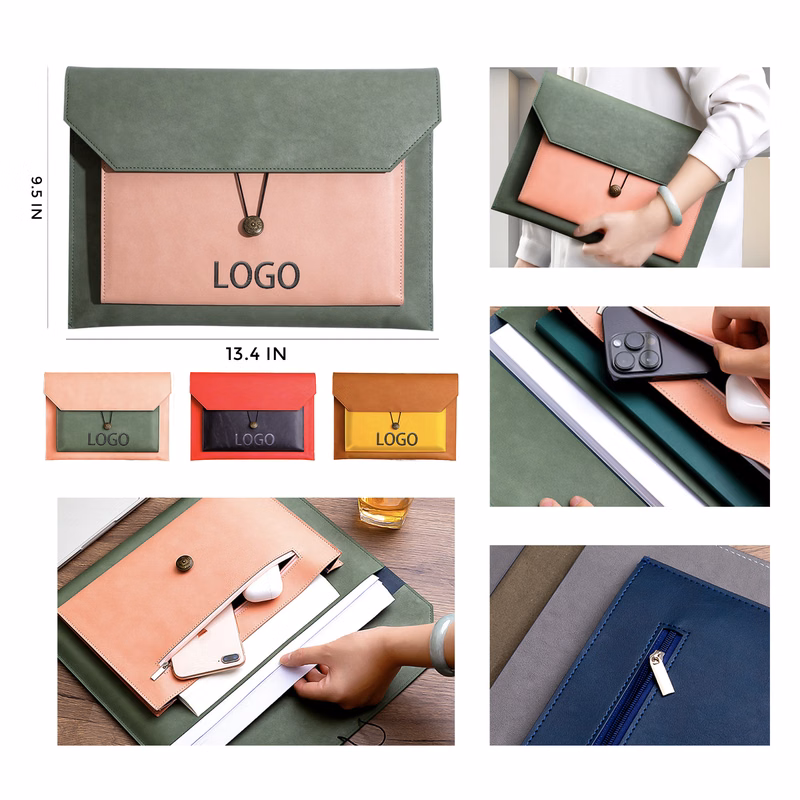 MOQ 10 PCS A4 Leather Document Bag