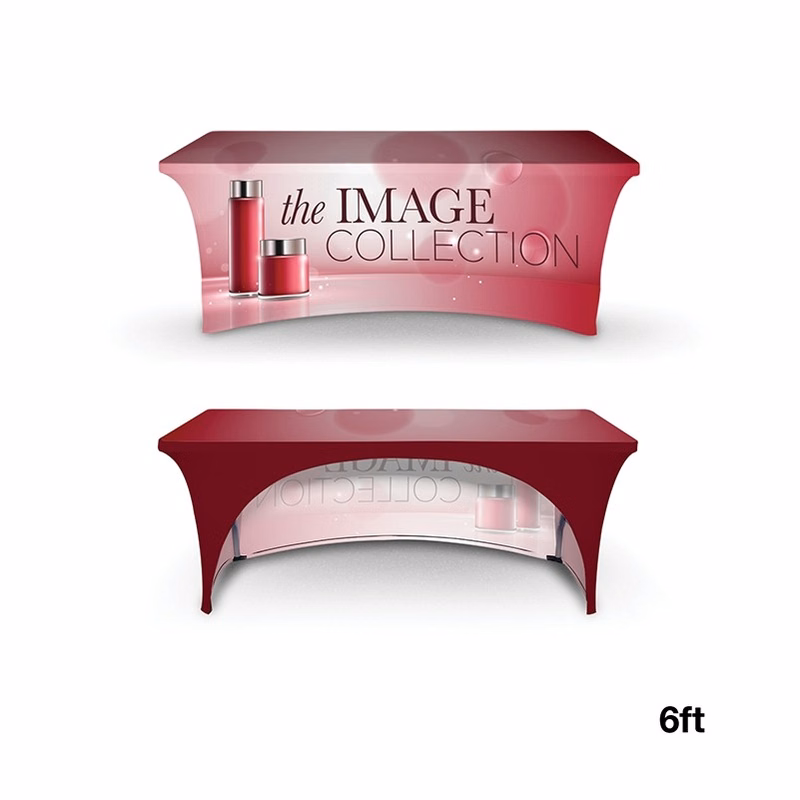 6' Full Color Dye Sublimated Open Back Stretch Table Cover