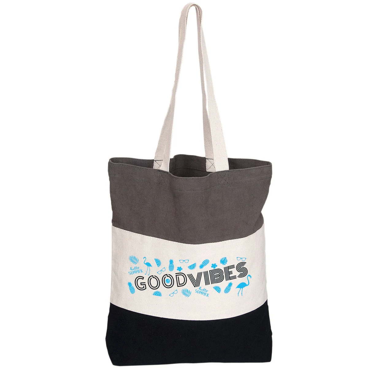 Tri-Colour 12 oz Cotton Tote 1