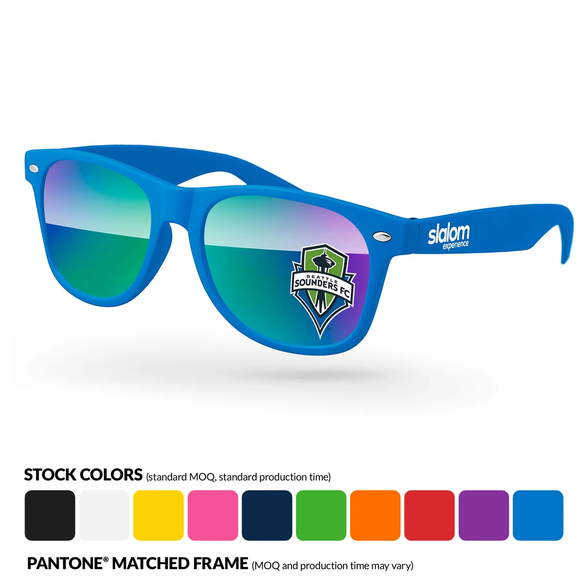 Retro Mirror Sunglasses w/ Full Colors Lens Imprint & 1 Color Temple Imprint 1