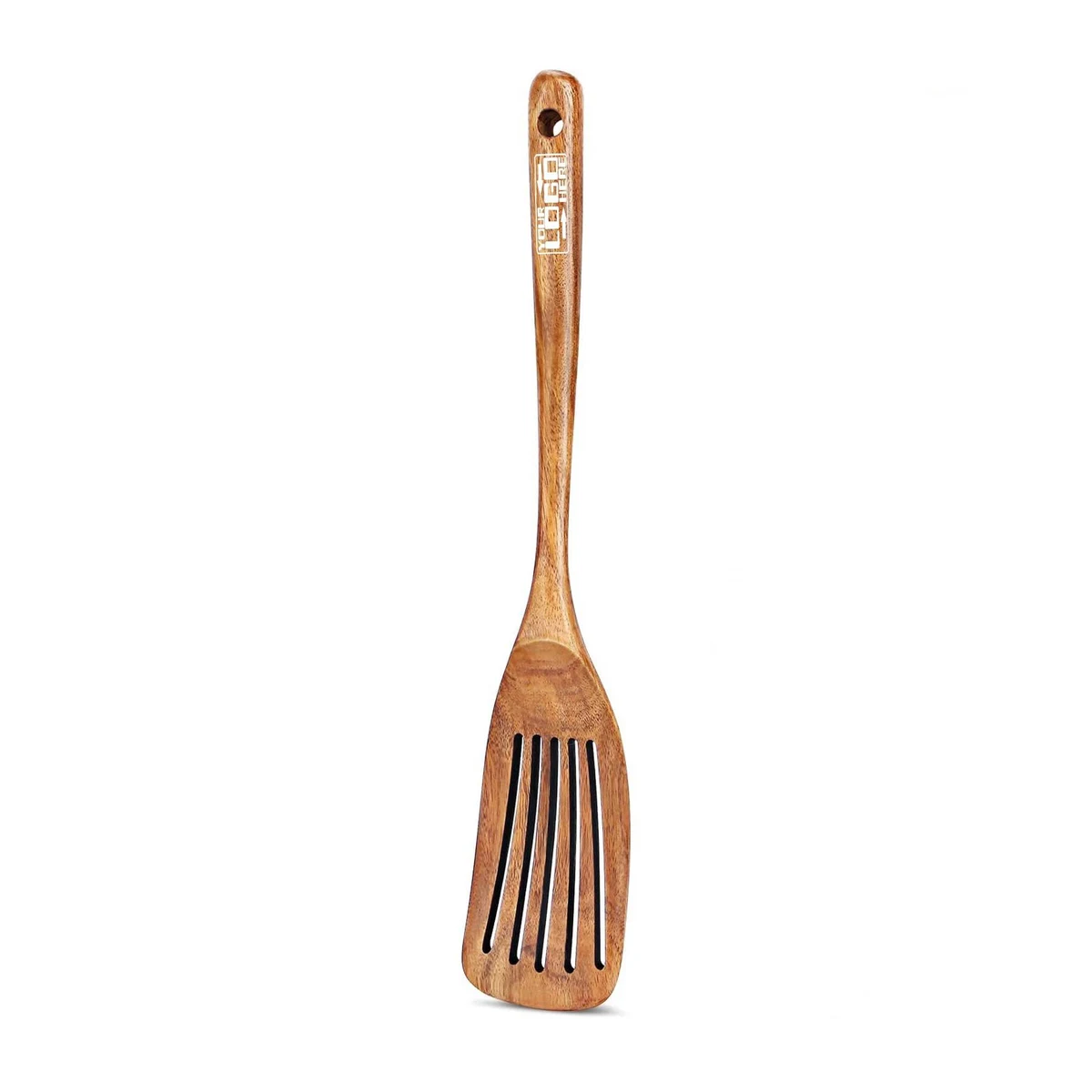 Long Handle Wooden Slotted Turner 1