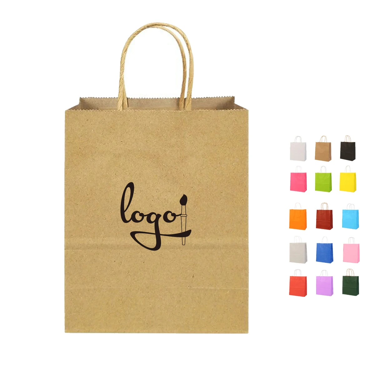 Custom Logo Coloured Kraft Paper Tote Bag 1