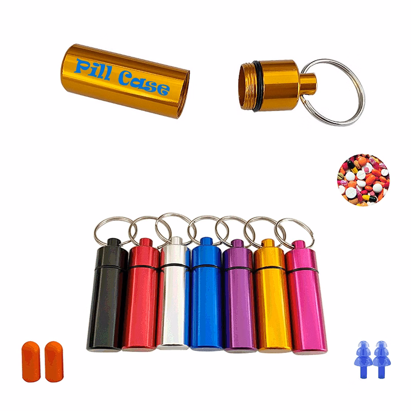 Waterproof Aluminum Pill Case w/Keychain