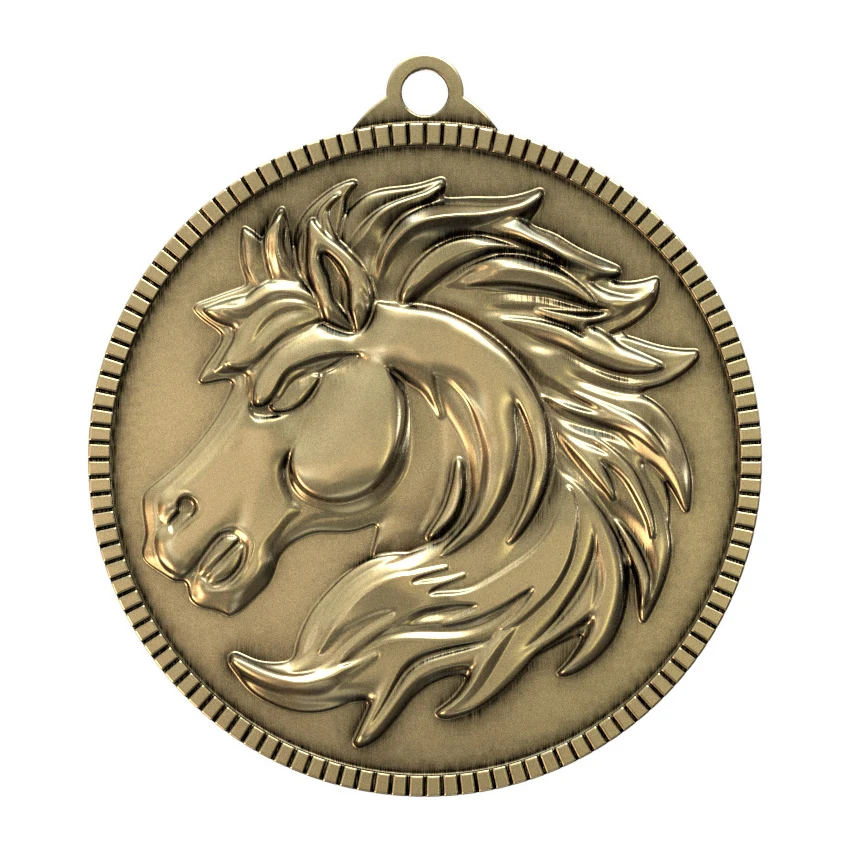 Antique Gold Stallion Classic Legacy Medallion (2") 1