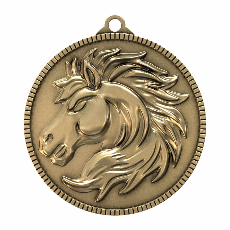 Antique Gold Stallion Classic Legacy Medallion (2")