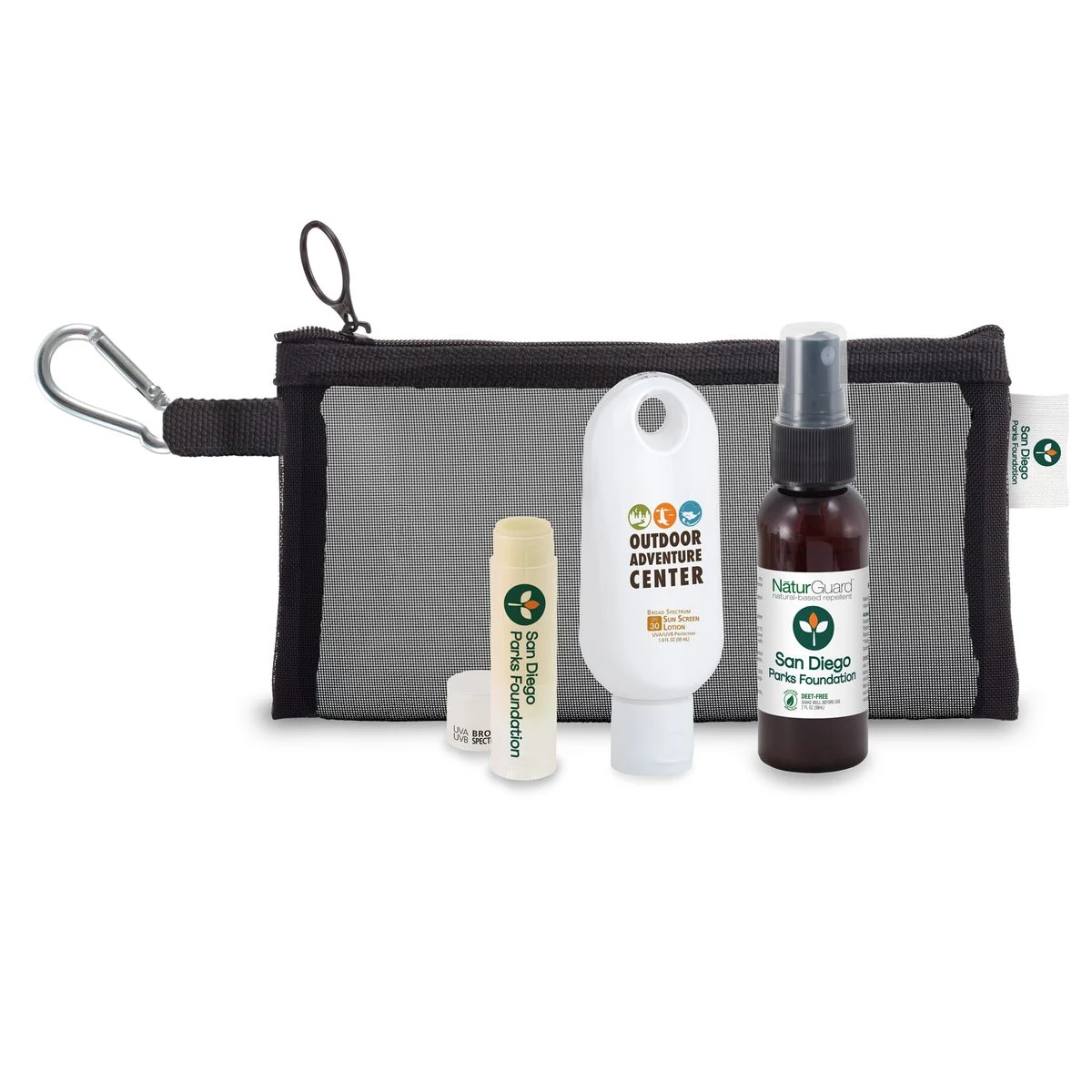 Outdoor Adventure Kit with Sewn-in Tag & Carabiner 1
