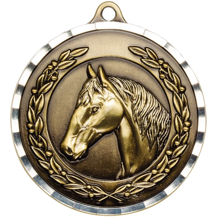 2" Horse Diamond Cut Medal 1