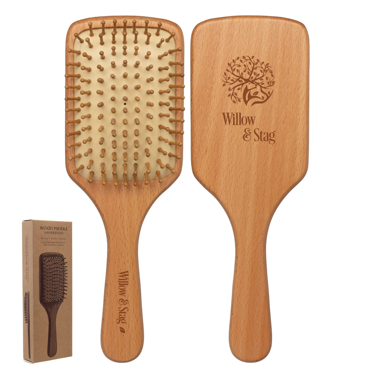 Wood Paddle Hairbrush 1