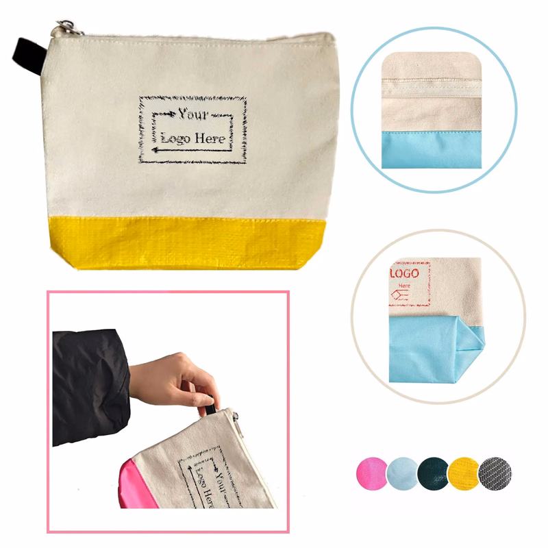 Embroidered Patchwork Canvas Zipper Pouch
