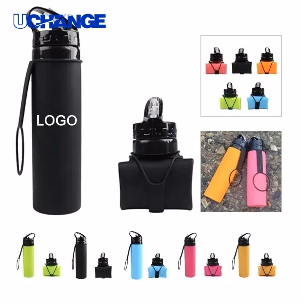 20oz Silicone Foldable Sports Water Bottle for Travel, Gym & Outdoor Use