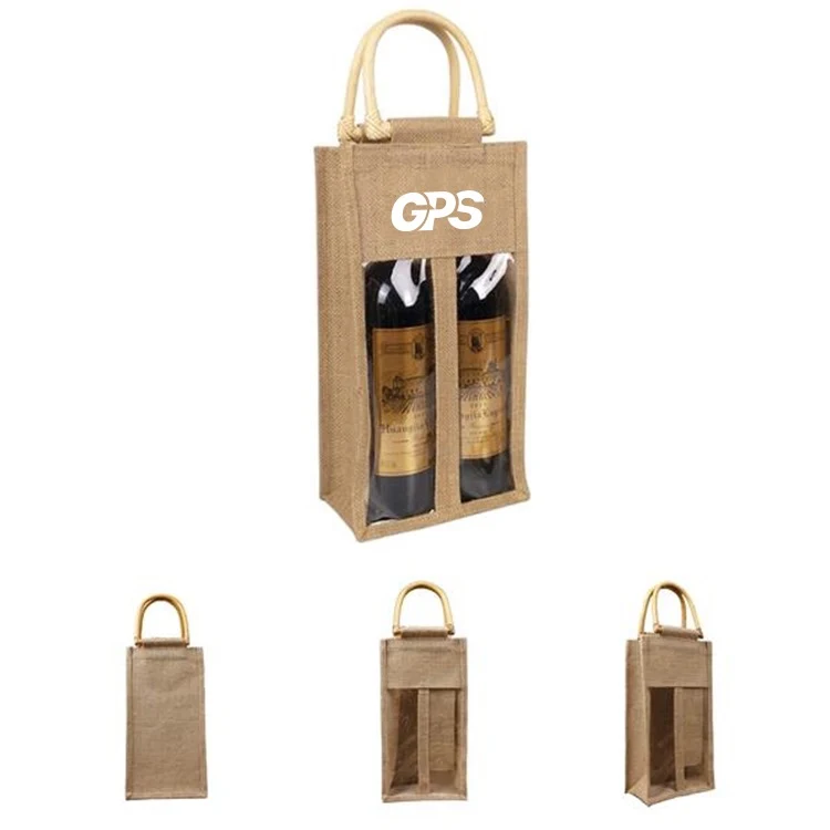 Jute Wine Bottle Bag 1