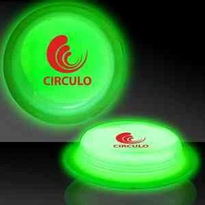 Green 3" Self-Adhering Circle Shaped Light Up Glow Badge 1