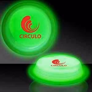 Green 3" Self-Adhering Circle Shaped Light Up Glow Badge