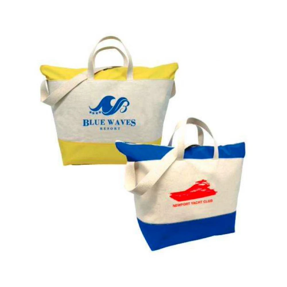 15 Oz. Natural Cotton Block Island Beach Tote 1