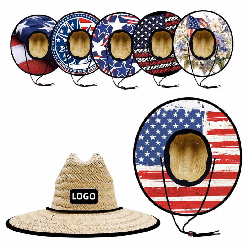 Custom Logo Woven Patch Straw Hat