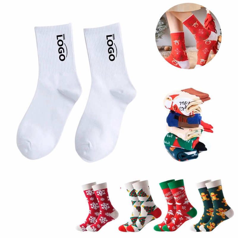 MOQ100 Custom Socks Christmas Snowman Holiday