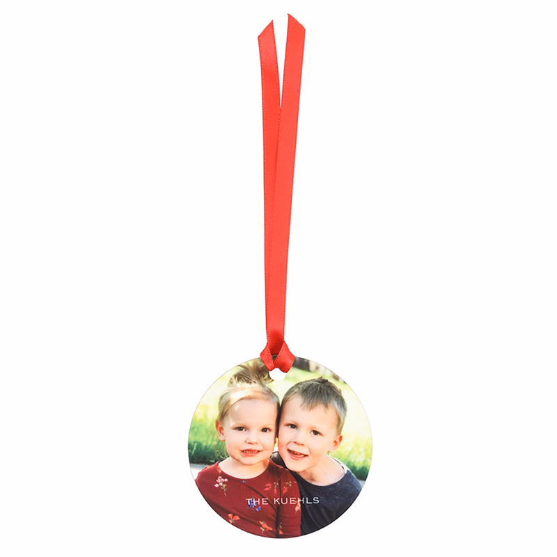 Full Bleed Photo Round Metal Ornament