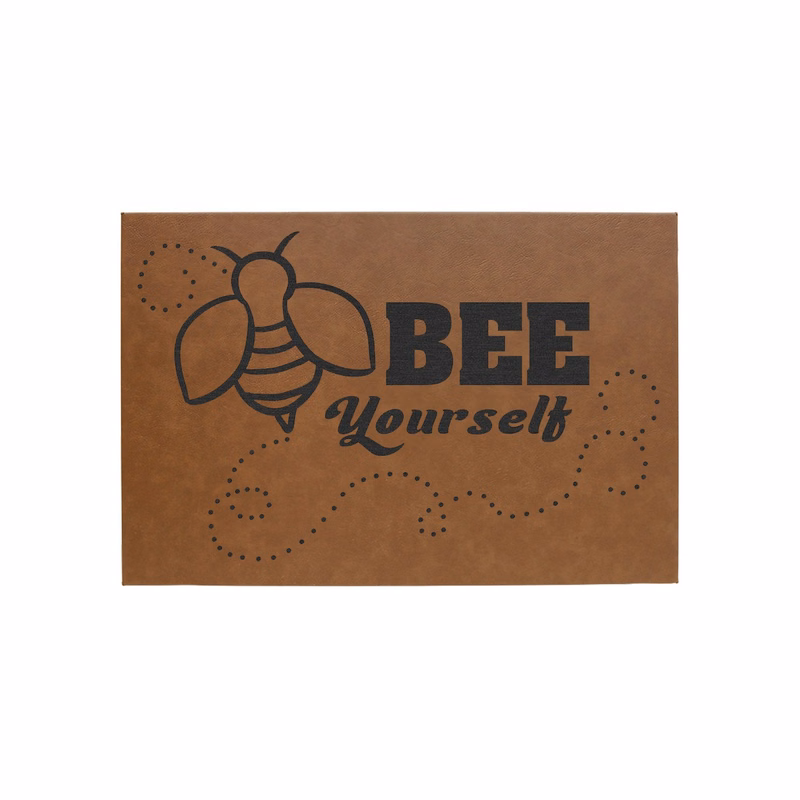 12" x 18" Dark Brown Leatherette Wall Decor