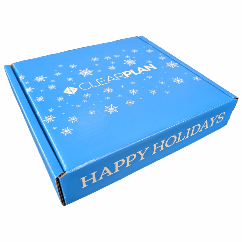 10 1/4" x 10 1/4" x 2 1/4" - B-Flute Outside Tuck Box